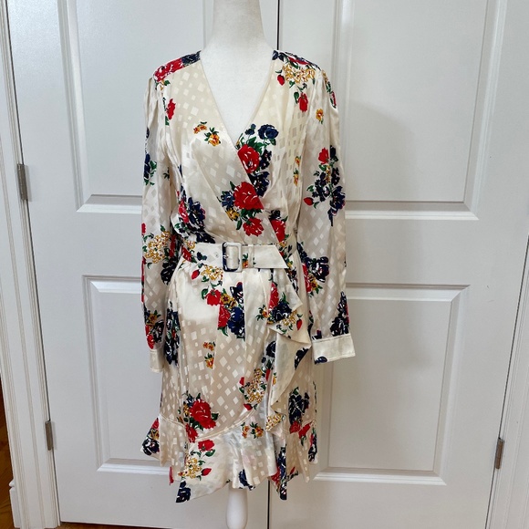 Tea Rose Ruffle Silk Belted Wrap Dress from TORY BURCH - Picture 7 of 16